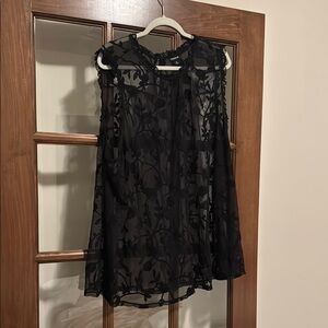 Torrid Black Lace Sleeveless Blouse with Mandarin Collar